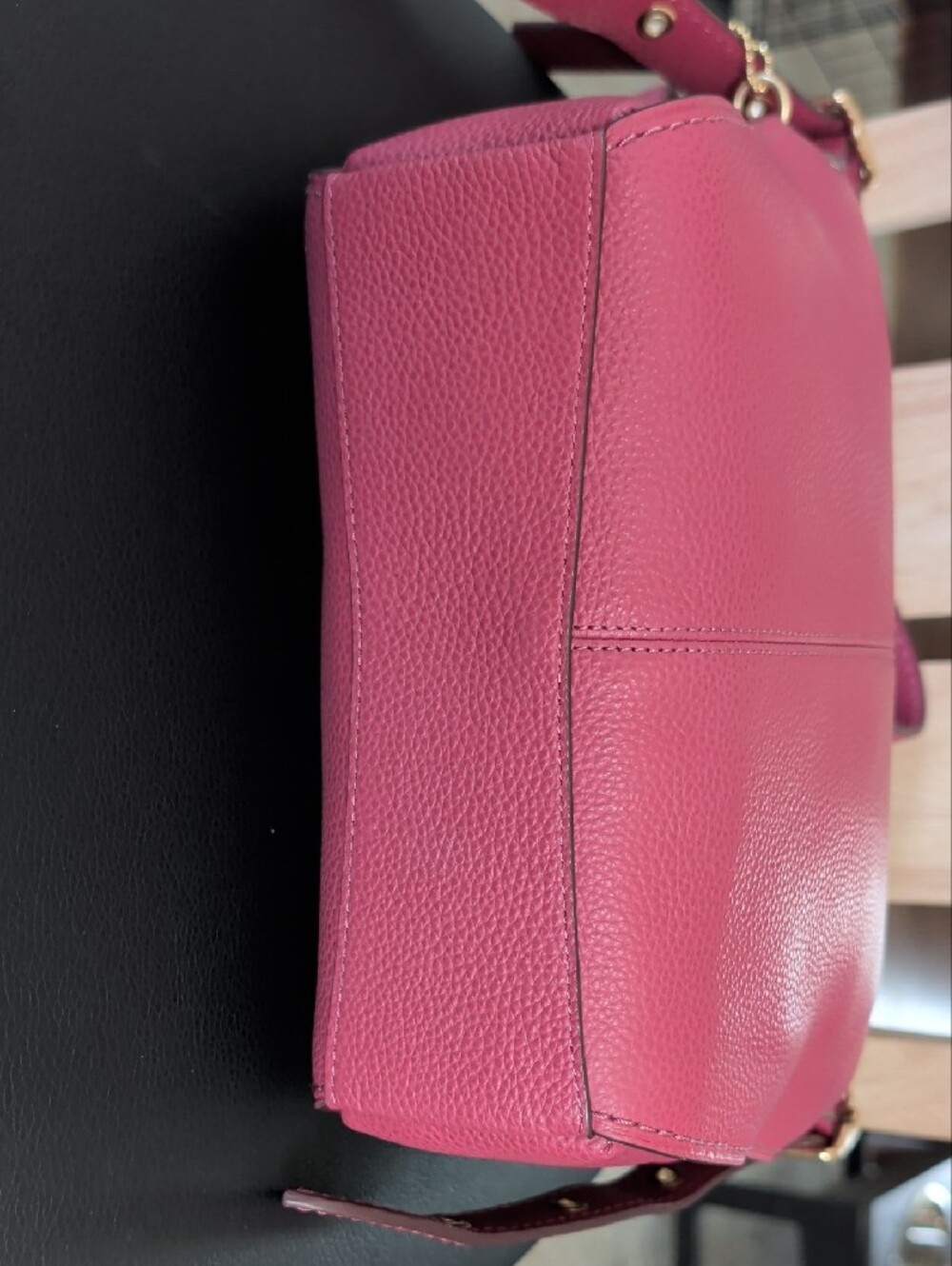 Coach Pebbled Leather Dufflette Hobo Dark Berry (21377) NWOT - Picture 8 of 13
